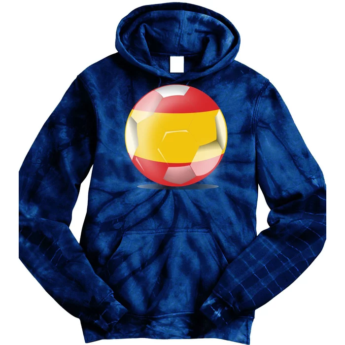 Soccer Ball Country Flag Spain Tie Dye Hoodie