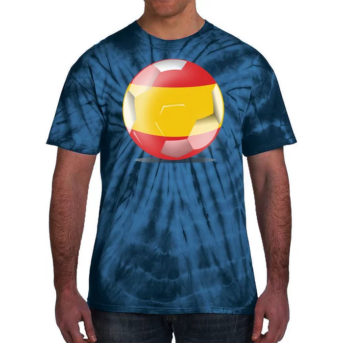 Soccer Ball Country Flag Spain Tie-Dye T-Shirt