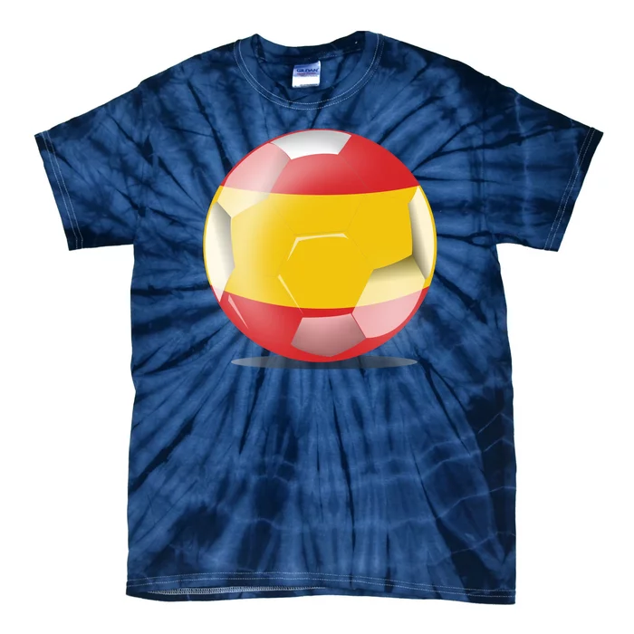 Soccer Ball Country Flag Spain Tie-Dye T-Shirt