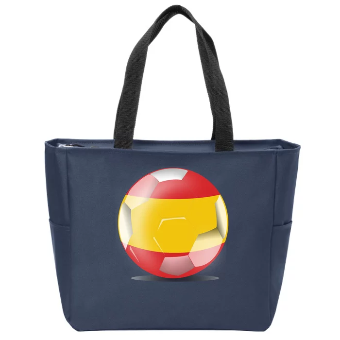 Soccer Ball Country Flag Spain Zip Tote Bag