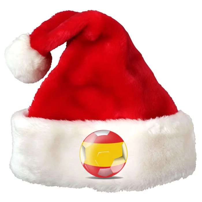 Soccer Ball Country Flag Spain Premium Christmas Santa Hat