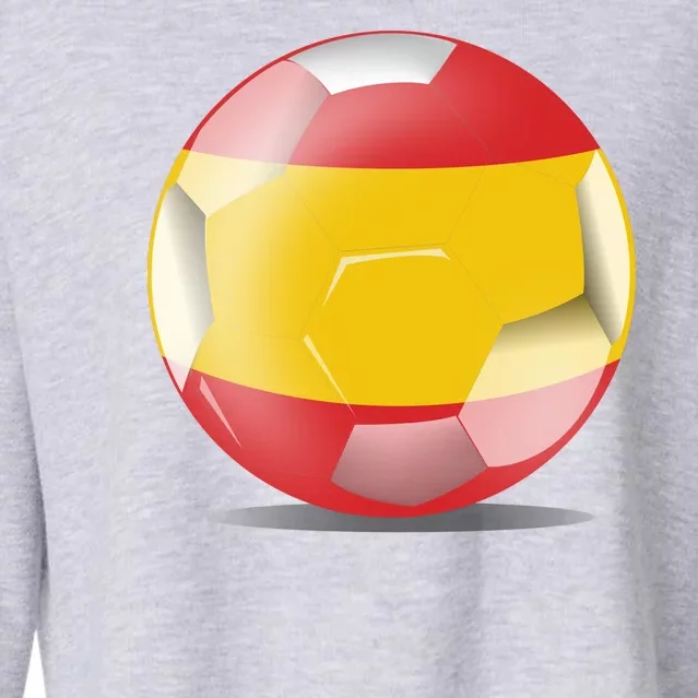 Soccer Ball Country Flag Spain Cropped Pullover Crew