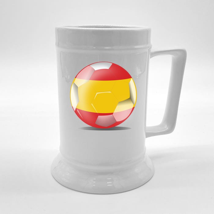 Soccer Ball Country Flag Spain Front & Back Beer Stein