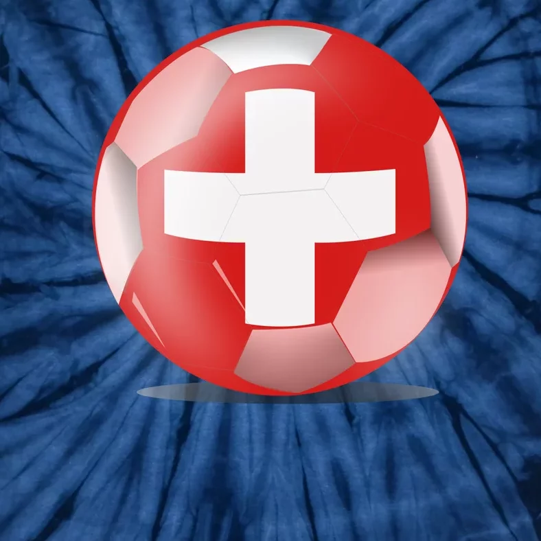 Soccer Ball Country Flag Switzerland Tie-Dye T-Shirt