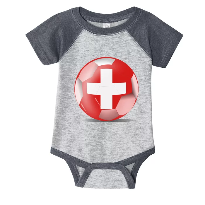 Soccer Ball Country Flag Switzerland Infant Baby Jersey Bodysuit