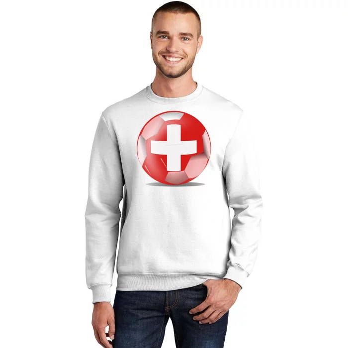 Soccer Ball Country Flag Switzerland Sweatshirt