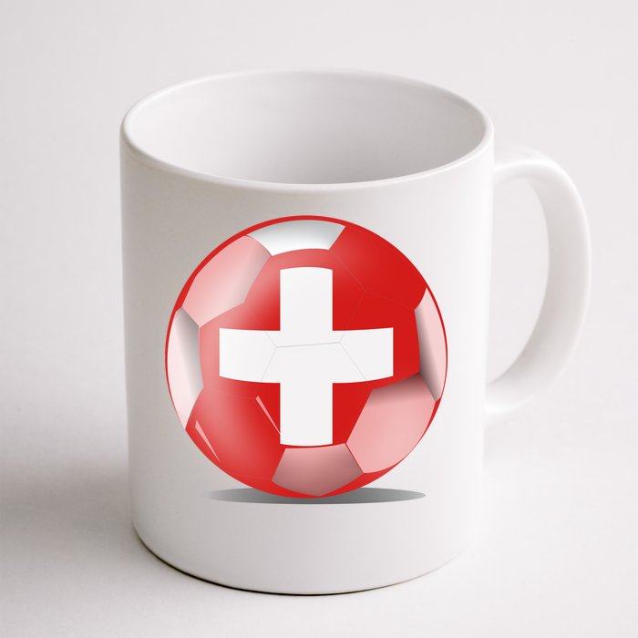 Soccer Ball Country Flag Switzerland Front & Back Coffee Mug