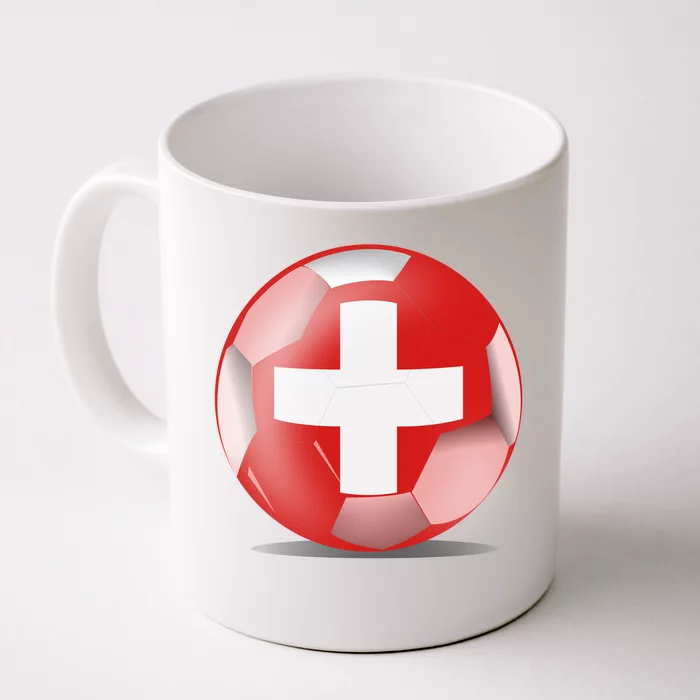 Soccer Ball Country Flag Switzerland Front & Back Coffee Mug