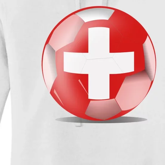 Soccer Ball Country Flag Switzerland Women's Pullover Hoodie