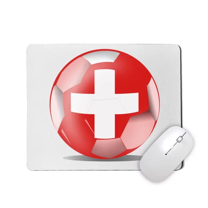 Soccer Ball Country Flag Switzerland Mousepad