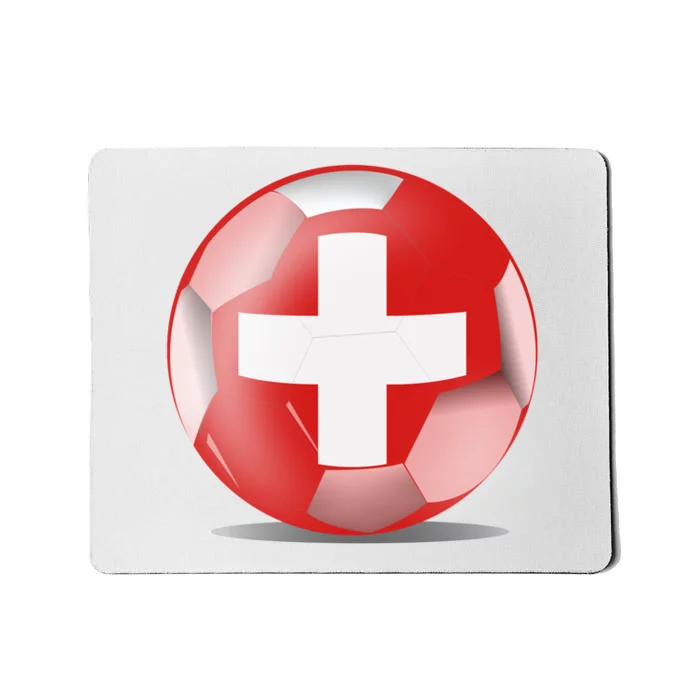 Soccer Ball Country Flag Switzerland Mousepad