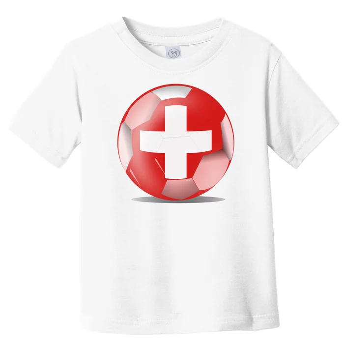 Soccer Ball Country Flag Switzerland Toddler T-Shirt