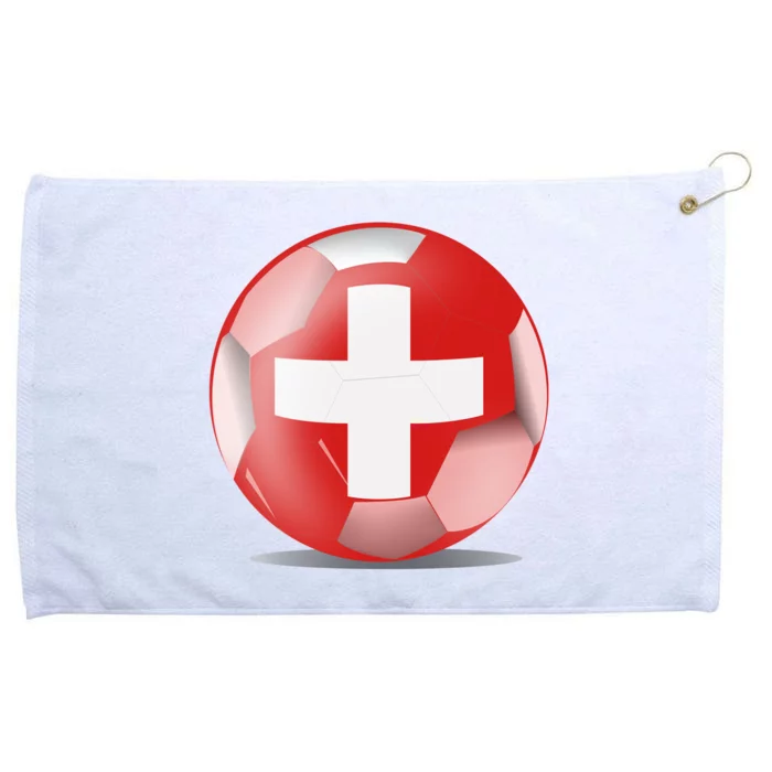 Soccer Ball Country Flag Switzerland Grommeted Golf Towel