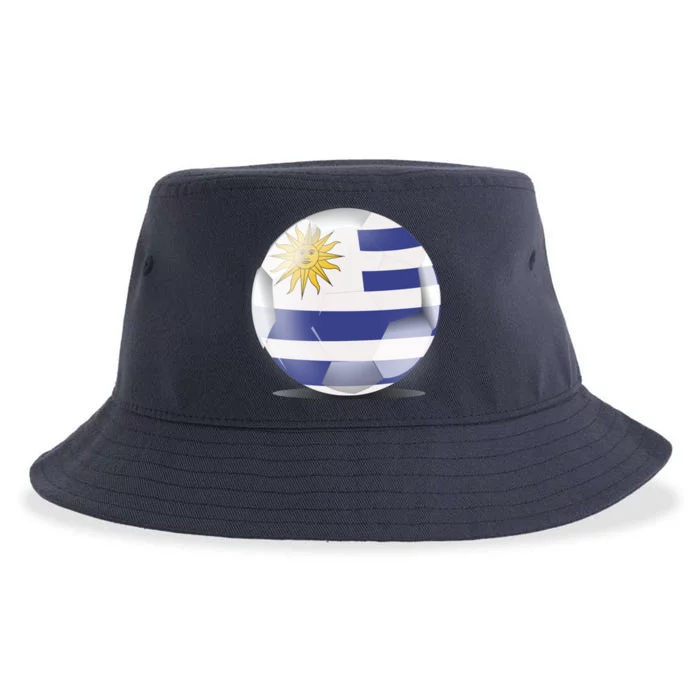 Soccer Ball Country Flag Uruguay Sustainable Bucket Hat