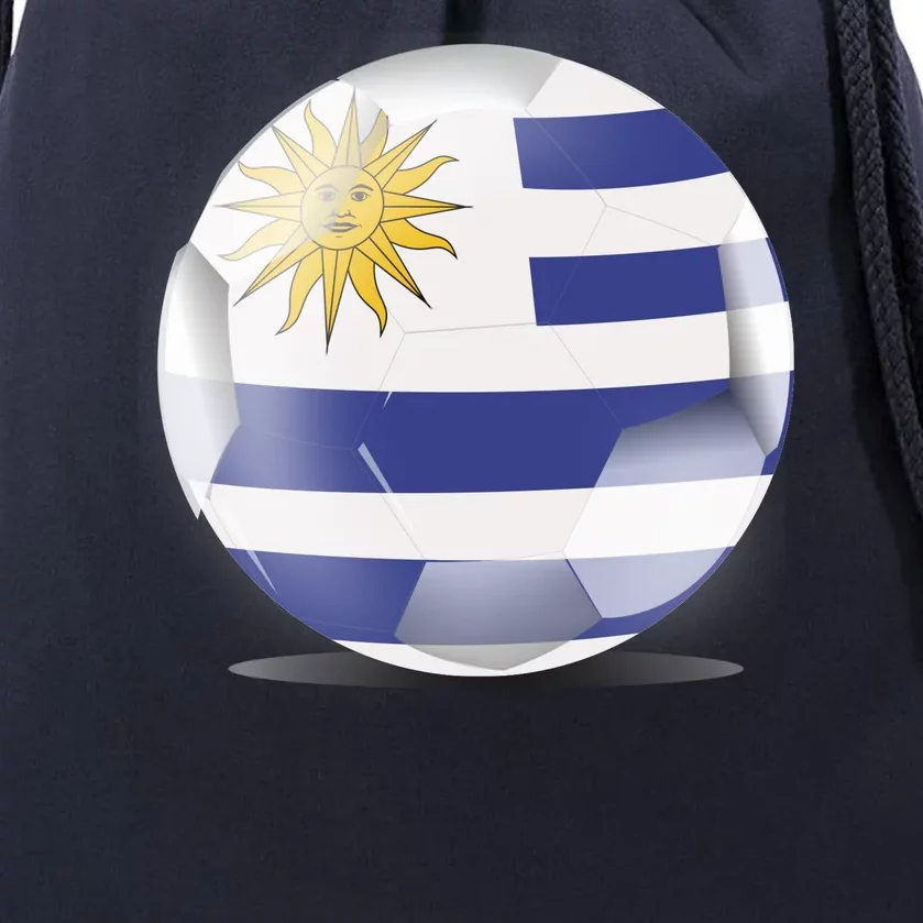 Soccer Ball Country Flag Uruguay Drawstring Bag