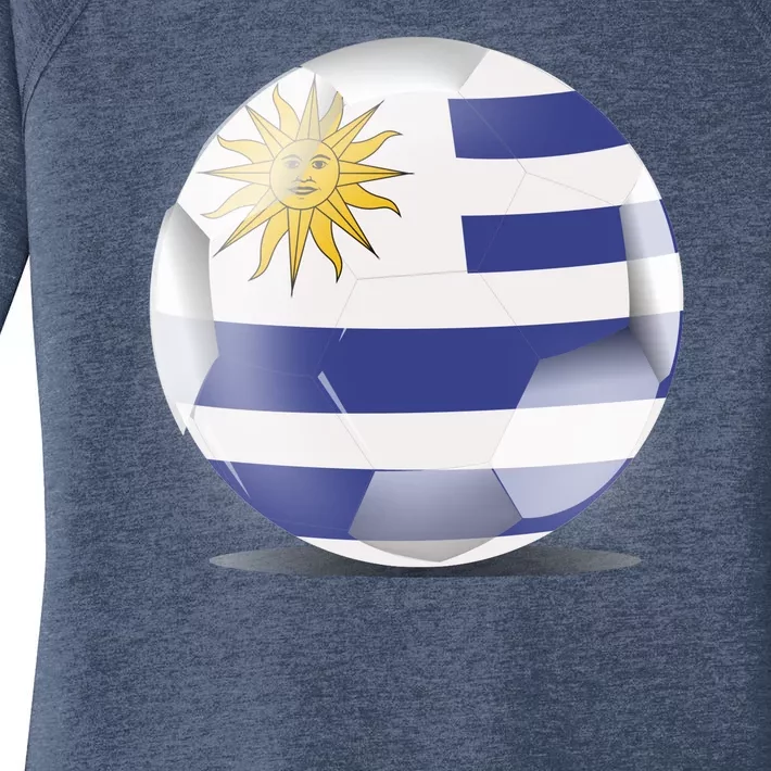 Soccer Ball Country Flag Uruguay Women's Perfect Tri Tunic Long Sleeve Shirt