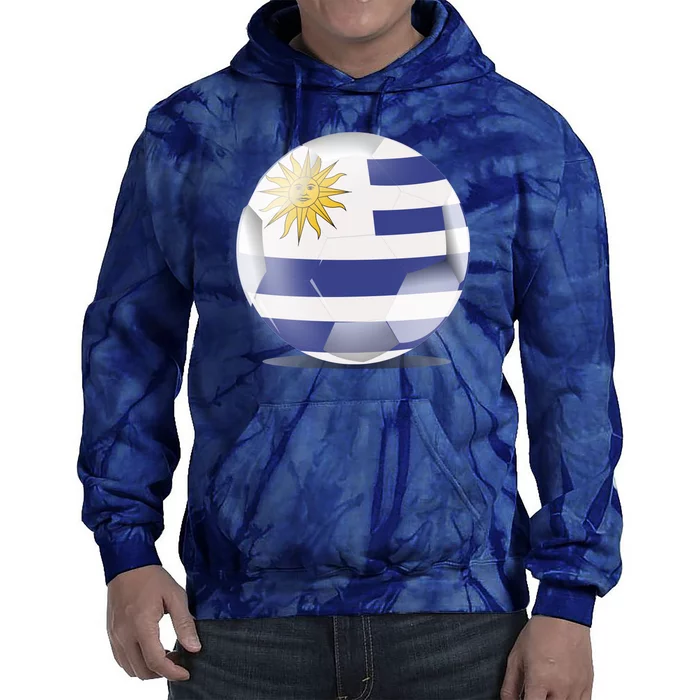 Soccer Ball Country Flag Uruguay Tie Dye Hoodie