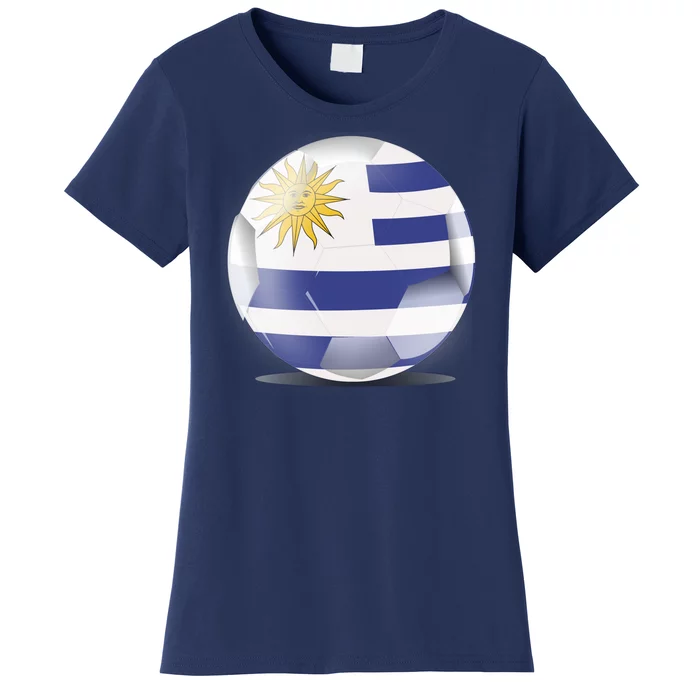 Soccer Ball Country Flag Uruguay Women's T-Shirt