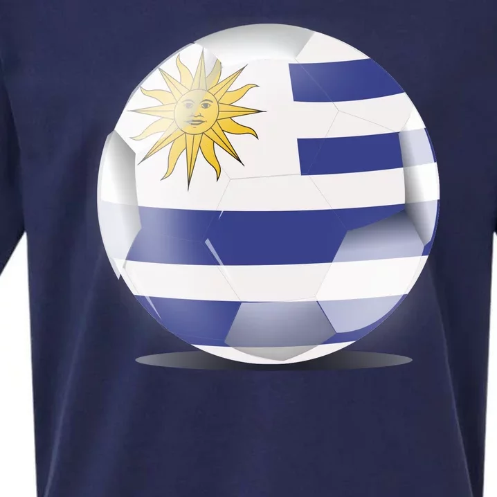 Soccer Ball Country Flag Uruguay Sueded Cloud Jersey T-Shirt