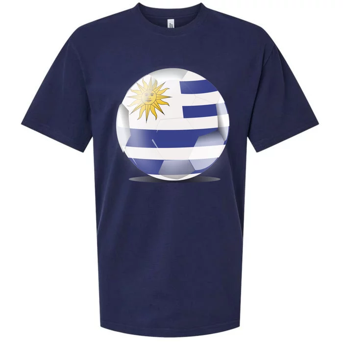 Soccer Ball Country Flag Uruguay Sueded Cloud Jersey T-Shirt