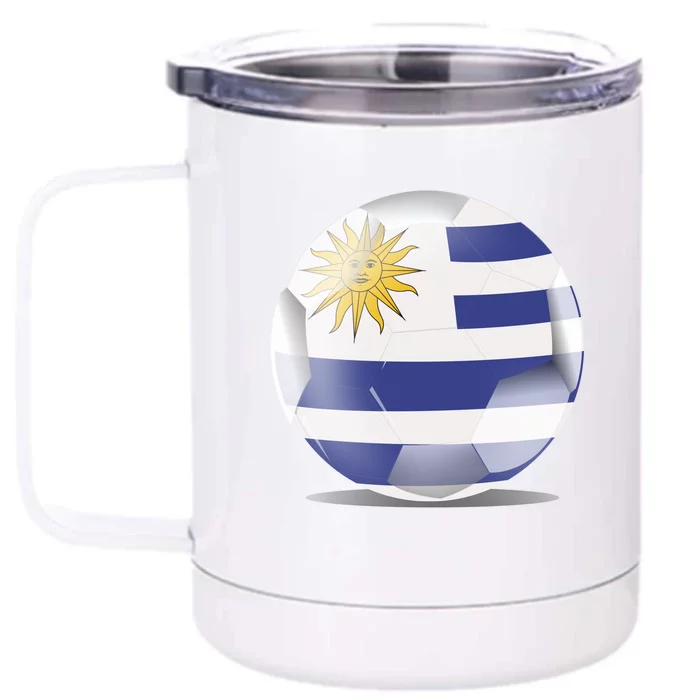 Soccer Ball Country Flag Uruguay Front & Back 12oz Stainless Steel Tumbler Cup