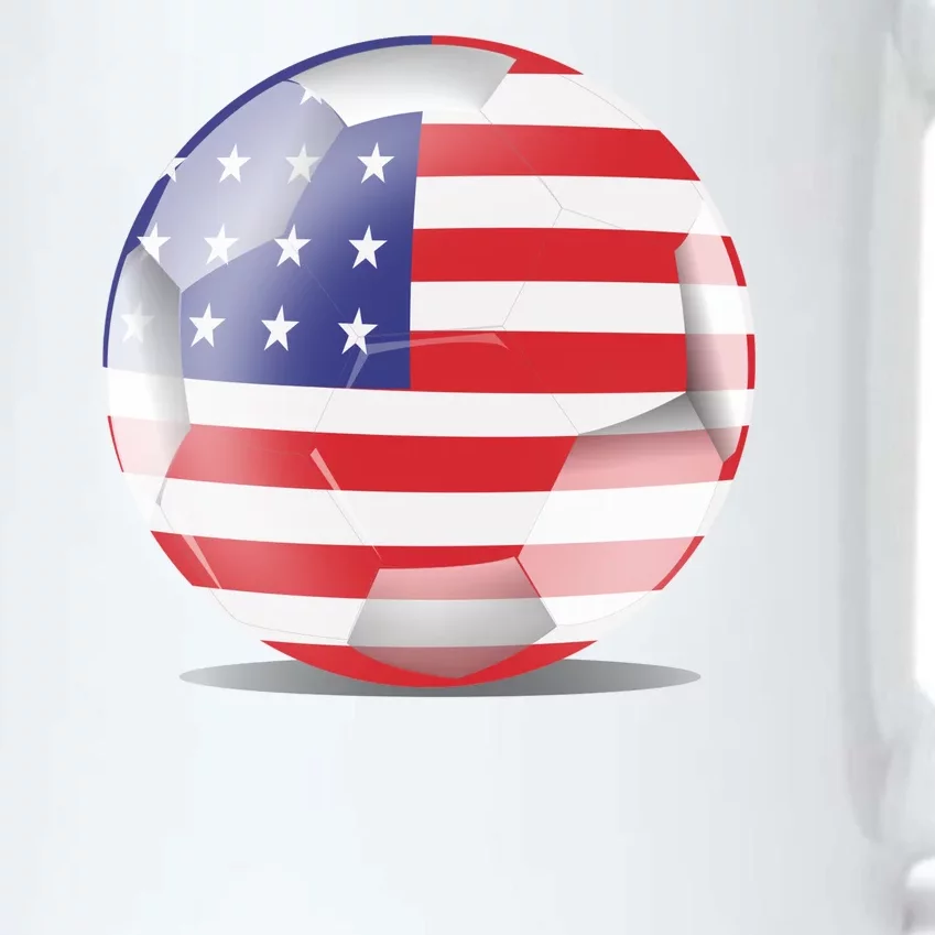 Soccer Ball Country Flag USA Black Color Changing Mug