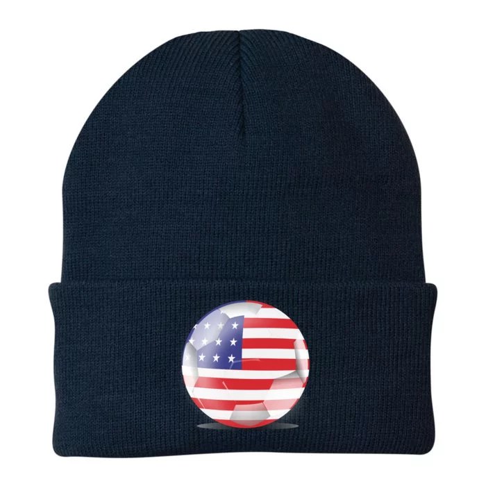 Soccer Ball Country Flag USA Knit Cap Winter Beanie