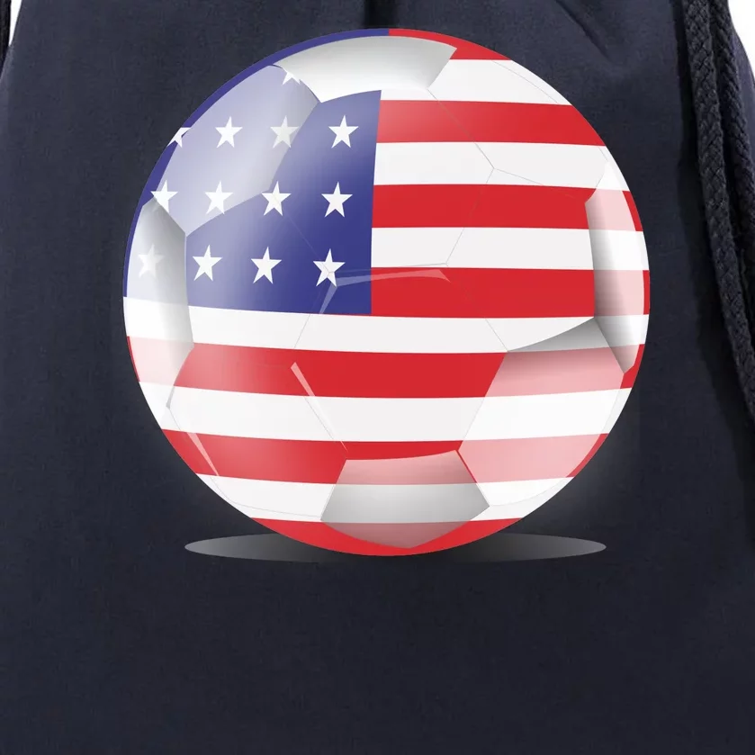 Soccer Ball Country Flag USA Drawstring Bag