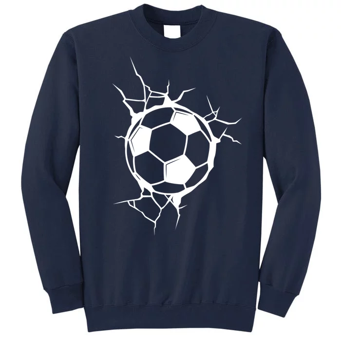 Soccer Ball Crashing Into Wall Tall Sweatshirt