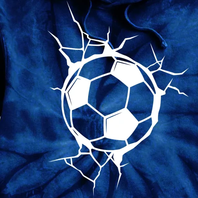 Soccer Ball Crashing Into Wall Tie Dye Hoodie