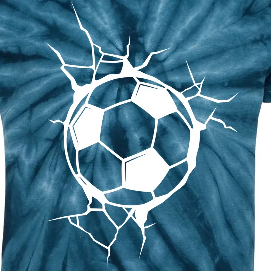 Soccer Ball Crashing Into Wall Kids Tie-Dye T-Shirt