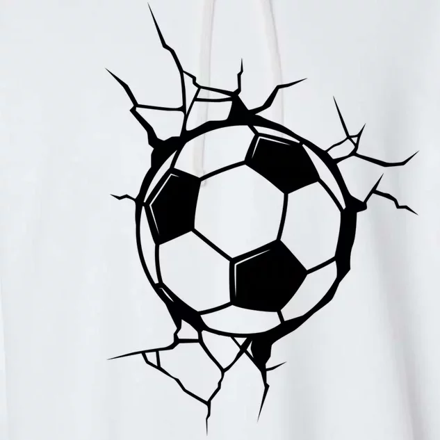 Soccer Ball Crashing Into Wall Garment-Dyed Fleece Hoodie