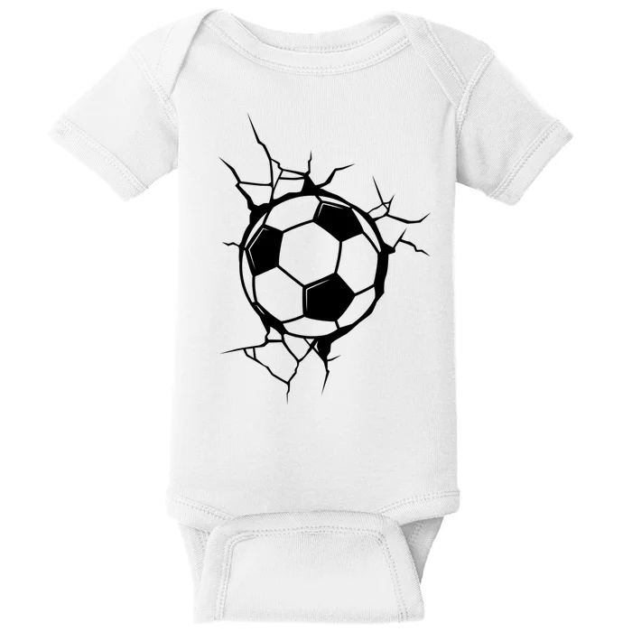 Soccer Ball Crashing Into Wall Baby Bodysuit