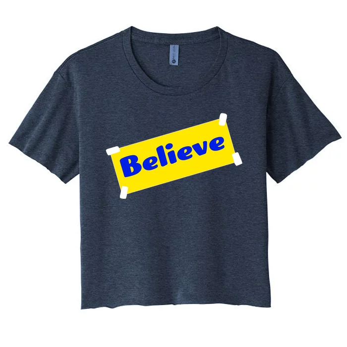 Soccer Believe Faith Coach Richmond Lasso Women's Crop Top Tee