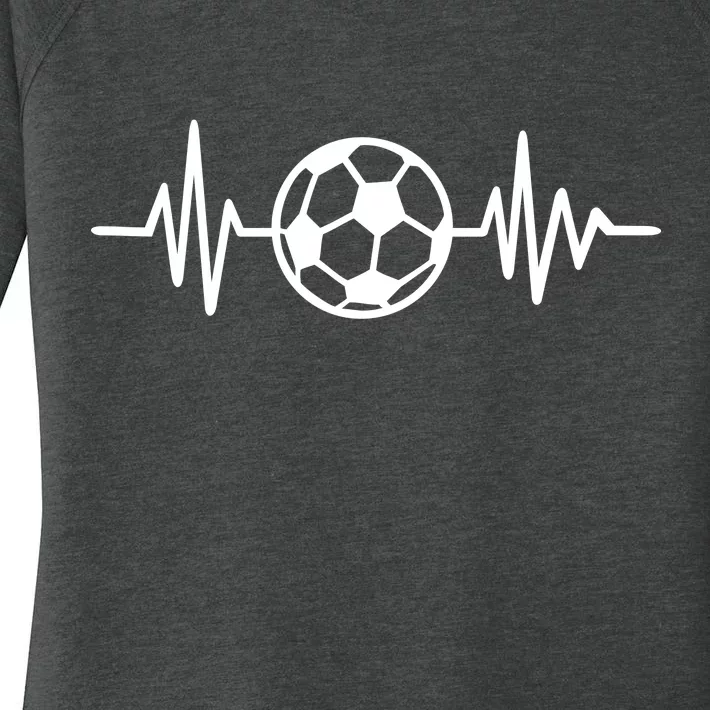 Soccer Futbol Heartbeat Pulse Women's Perfect Tri Tunic Long Sleeve Shirt