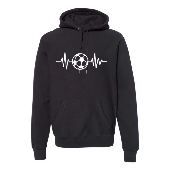 Soccer Futbol Heartbeat Pulse Premium Hoodie