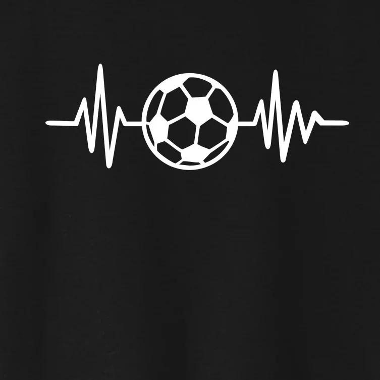 Soccer Futbol Heartbeat Pulse Women's Crop Top Tee