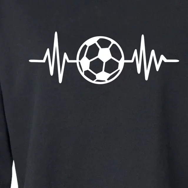 Soccer Futbol Heartbeat Pulse Cropped Pullover Crew