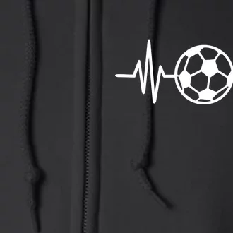 Soccer Futbol Heartbeat Pulse Full Zip Hoodie