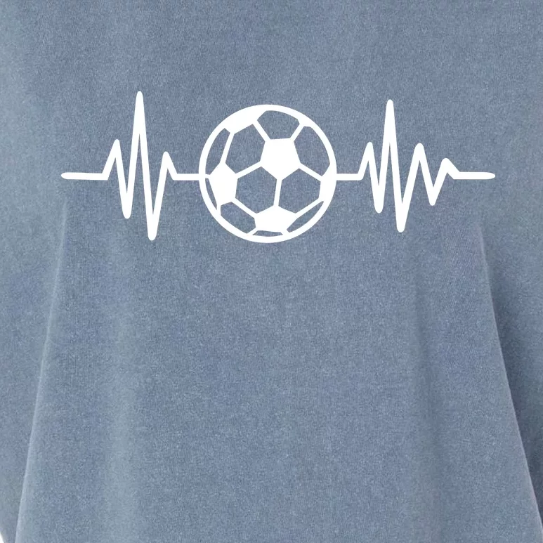 Soccer Futbol Heartbeat Pulse Garment-Dyed Women's Muscle Tee