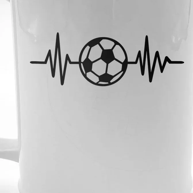 Soccer Futbol Heartbeat Pulse Front & Back Beer Stein