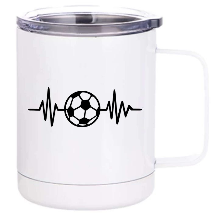 Soccer Futbol Heartbeat Pulse Front & Back 12oz Stainless Steel Tumbler Cup