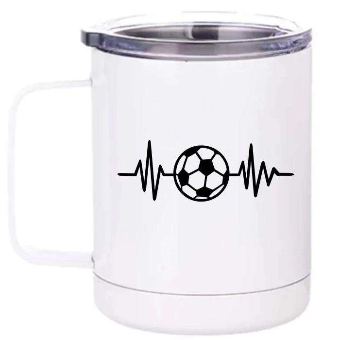 Soccer Futbol Heartbeat Pulse Front & Back 12oz Stainless Steel Tumbler Cup