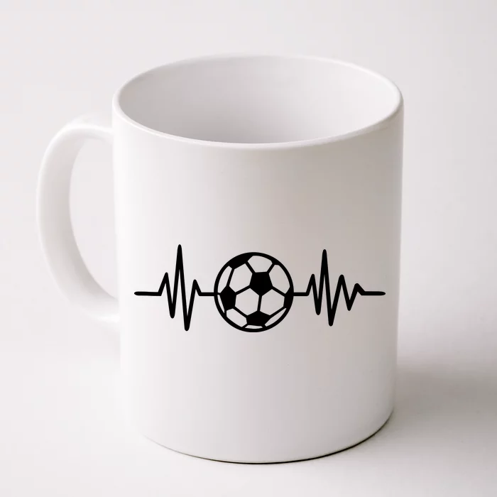 Soccer Futbol Heartbeat Pulse Front & Back Coffee Mug