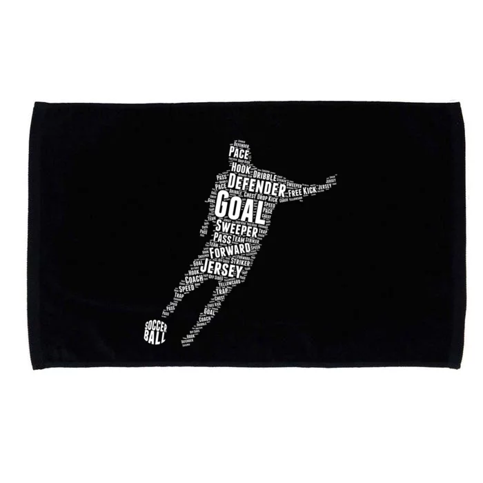 Soccer Futbol Player Word Art Microfiber Hand Towel