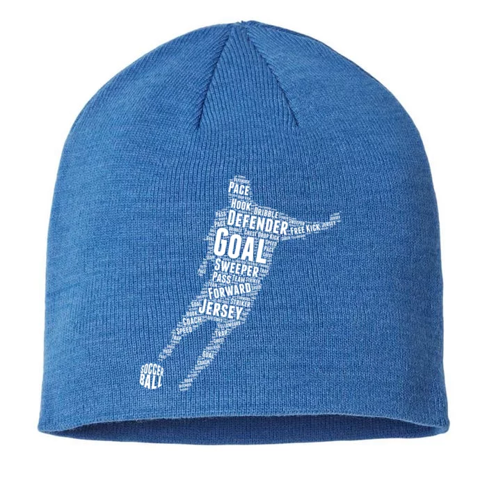 Soccer Futbol Player Word Art 8 1/2in Sustainable Knit Beanie