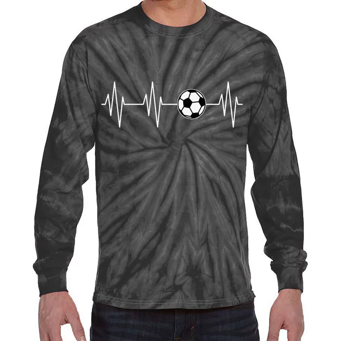 Soccer Heart Beat Tie-Dye Long Sleeve Shirt