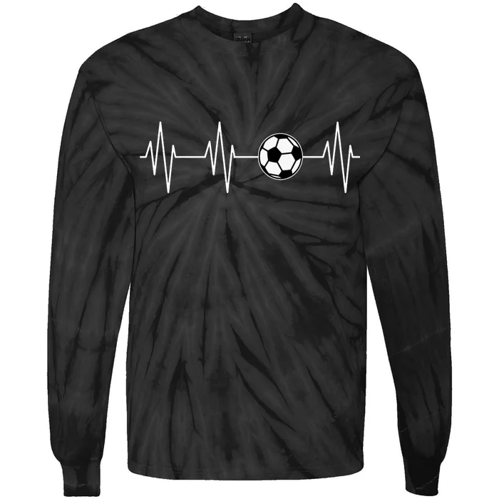 Soccer Heart Beat Tie-Dye Long Sleeve Shirt