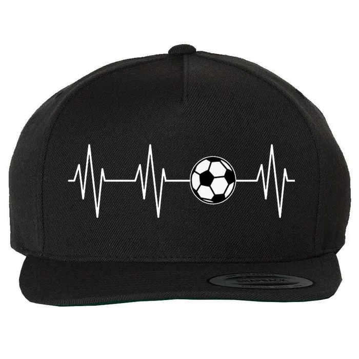 Soccer Heart Beat Wool Snapback Cap