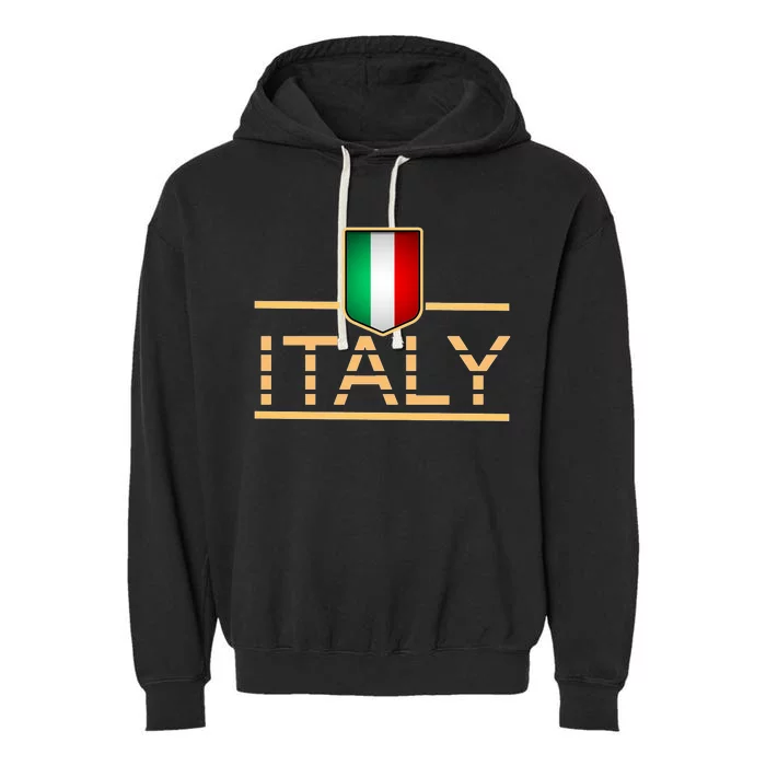 Soccer Italian Flag Italy Fan Logo Garment-Dyed Fleece Hoodie